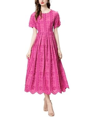 Adele Berto Midi Dress - Pink