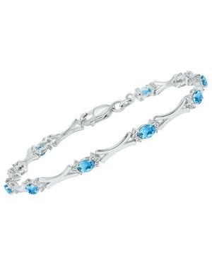 Gemstones 1.86 Ct. Tw. Diamond & Topaz Bracelet - Blue