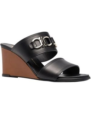 Ferragamo Horsebit Leather Sandal - Black