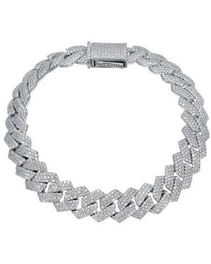 Genevive Jewelry Rachel Glauber Plated Cz Cuban Link Bracelet - Metallic