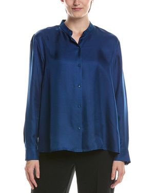 Eileen Fisher Silk Twill Top - Blue