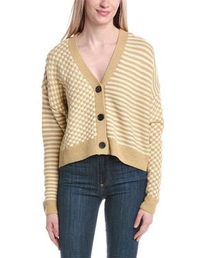 LaBiz Dropped-Shoulder Wool-Blend Cardigan - Blue