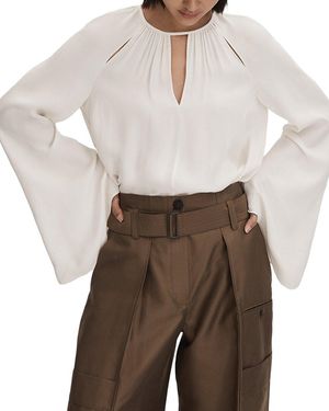 Reiss Gracie Cut Out Detail Blouse - White