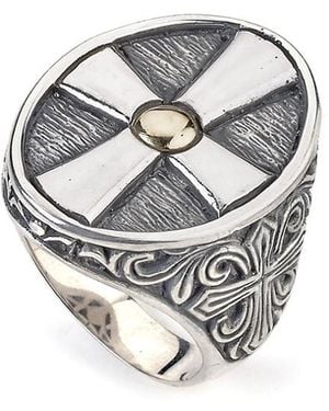 Samuel B. Imperial 18K & Cross Ring - White