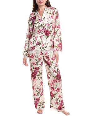 Rachel Parcell 2Pc Satin Pajama Set - Red