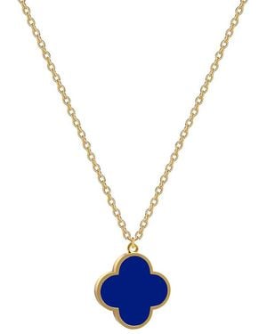 Gabi Rielle 18K Over Agate Stackable Necklace - Blue