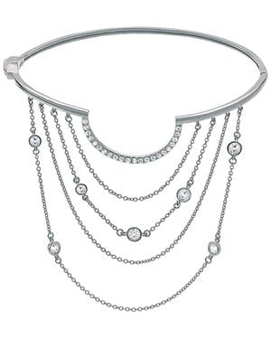 Crislu Cz Bangle Bracelet - White