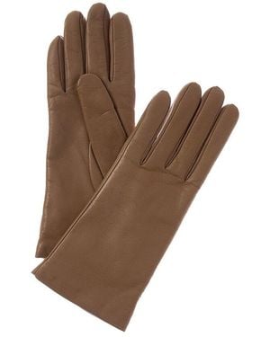 Portolano 2-Button Cashmere-Lined Leather Gloves - Brown