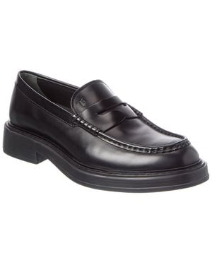 Tod's Logo Leather Penny Loafer - Black