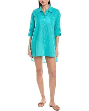 Helen Jon Camp Shirt Cover-Up - Blue