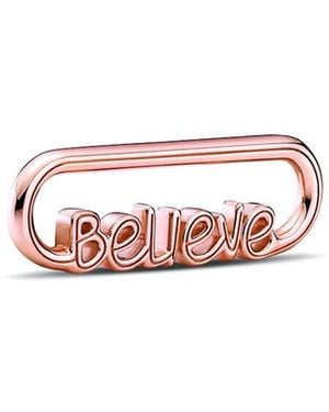 PANDORA Me 14k Plated Believe Script Charm - Pink