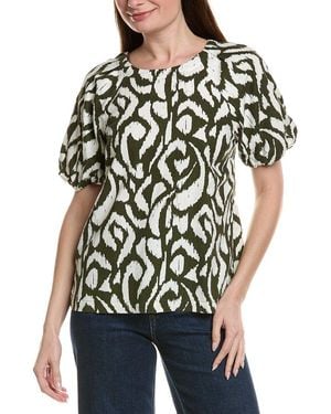 Tommy Bahama Inlet Ikat Linen-Blend Blouse - Black