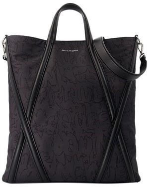 McQueen Nylon Harness Shopper Bag Never Carried (Authentic Pre-Loved) - Black