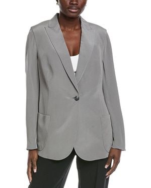 Akris Amandine Silk Blazer - Gray