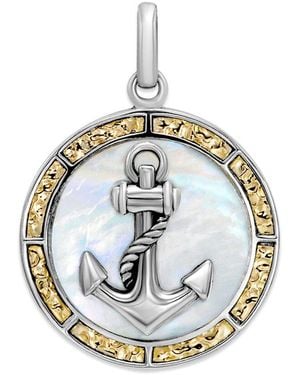 Samuel B. 18K & Pearl Anchor Pendant - Metallic