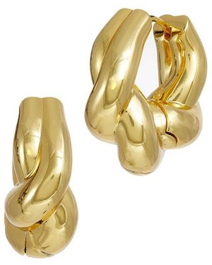 Savvy Cie 14k Plated Freeform Hoops - Metallic