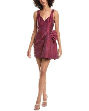 Aidan Mattox Jacquard Mini Dress - Red