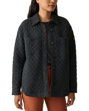 Faherty Epic Quilted Fleece Shirt Jacket - Black