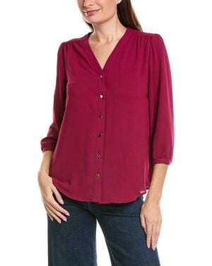 Jones New York Button Detail Blouse - Red