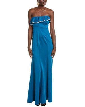 Rene Ruiz One-Shoulder Gown - Blue
