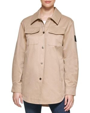 KARL LAGERFELD Oversized Shirt Jacket - Natural