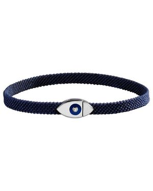 Karma and Luck Plated Cz Magnetic Bracelet - Blue
