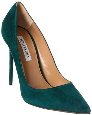 Aquazzura Purist Logo Suede Pump - Green