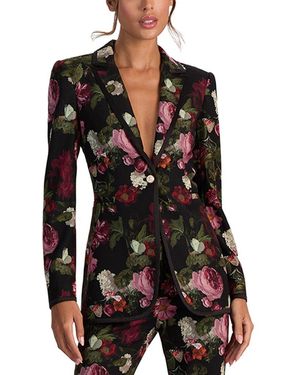 Alice + Olivia Breann Long Fitted Blazer - Black