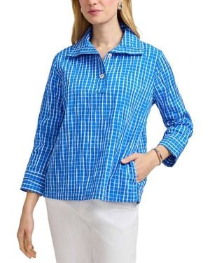 Foxcroft Sammy Popover Blouse - Blue