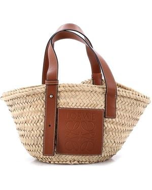 Loewe Raffia Basket Tote Small (Authentic Pre-Loved) - Brown