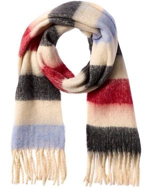 La Fiorentina Plush Fringe Scarf - Red