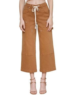 Avec Les Filles Mid Rise Drawstring Pant - Brown