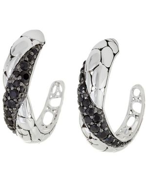John Hardy Kali Silver Sapphire Hoops - White