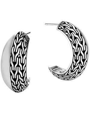 John Hardy Classic Chain Small Hoops - White