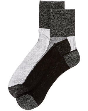High Heel Jungle Lurex Sheer Anklet Socks - Black