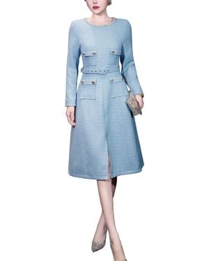BURRYCO Solid Midi Dress - Blue
