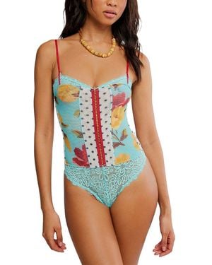 Free People Here & There Bodysuit - Blue