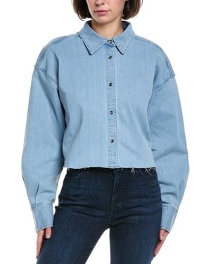 7 For All Mankind Cropped Shirt - Blue