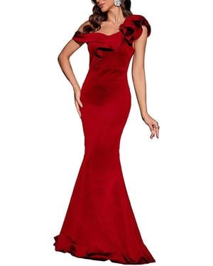 VIBI Solid Maxi Dress - Red