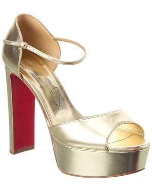 Christian Louboutin Sandaloo 130 Leather Platform Sandal - Metallic