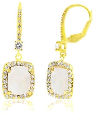 MaxColor 18K Over 6.20 Ct. Tw. Moonstone Dangle Earrings - Metallic