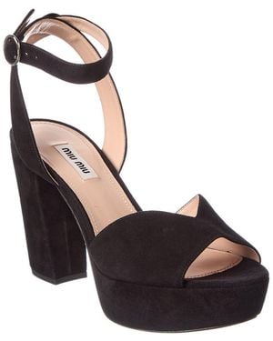 Miu Miu Suede Sandal - Black