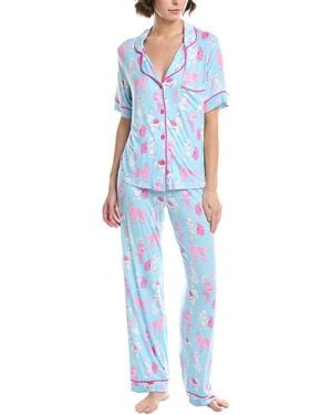 Room Service Pjs 2Pc Dakota Pant & Top Pajama Set - Blue