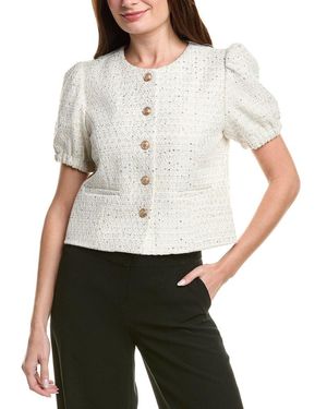 Nanette Lepore Tweed Cardigan - White