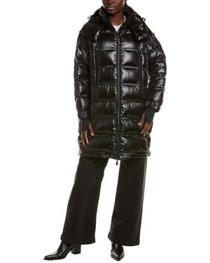 Moncler Rochelairs Hooded Long Down Coat - Black