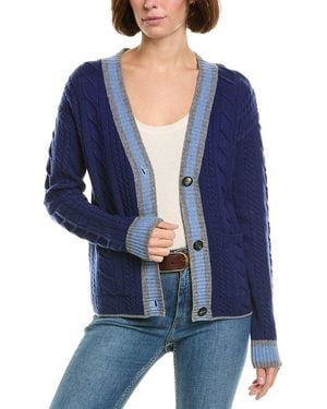 InCashmere Wool & Cashmere-Blend Cable Cardigan - Blue
