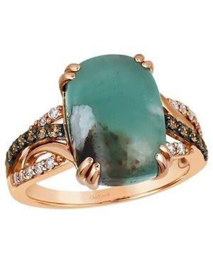 Le Vian Le Vian 14K Rose 5.89 Ct. Tw. Diamond & Aquaprase Candy Ring - Green