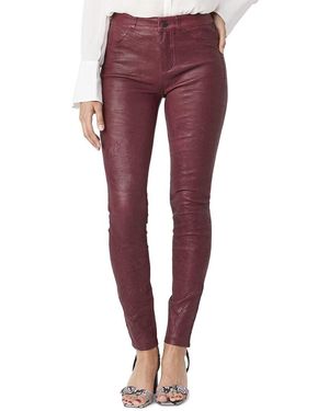 PAIGE Denim Hoxton Stretch Leather Pant - Purple