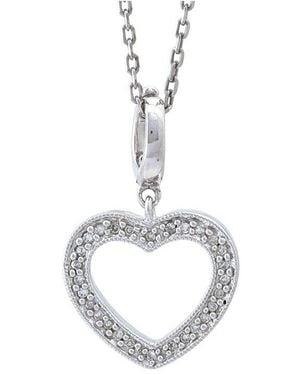 Diamond Select Cuts 0.09 Ct. Tw. Diamond Heart Pendant - Metallic