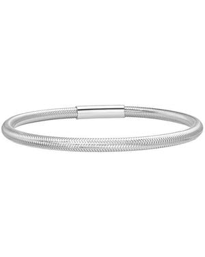 Italian Silver Stretchable Bracelet - White